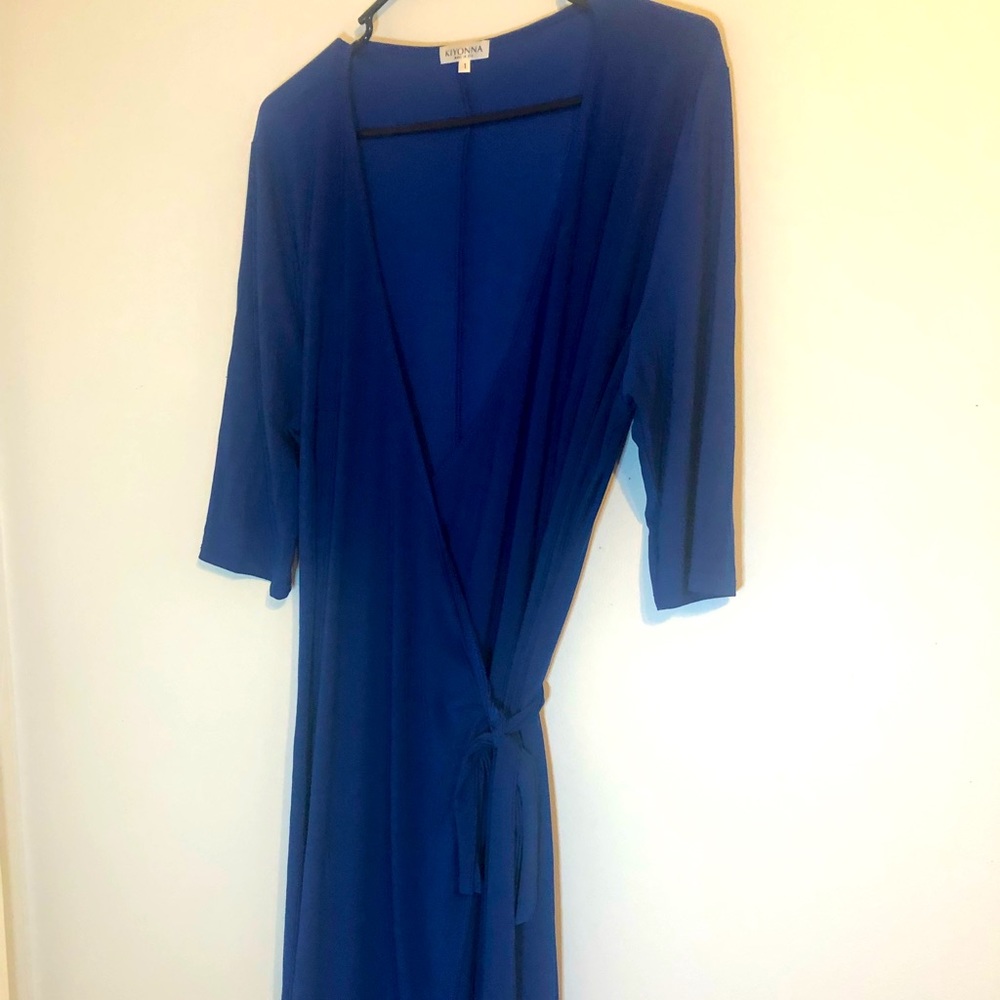 Royal Blue Wrap Front Dress